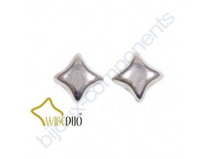 WIBEDUO, krystal se stříbrným pokovem, vel. 8x8 mm