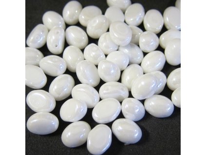 Dvoudírkové oválné kabošony PRECIOSA Candy Oval™ - bílá