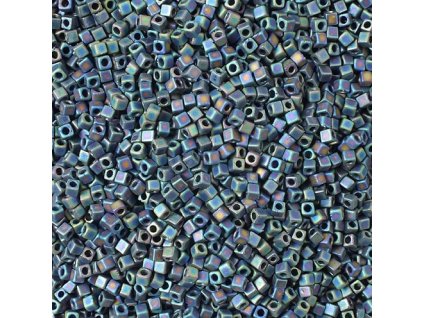 Miyuki Square, Opaque Rainbow Frosted Jet - 1,8 mm