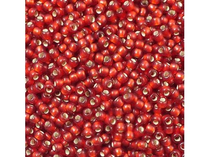 TOHO rokajl, Silver-Lined Frosted Ruby, vel.3,1 mm, průtah 1,3 mm