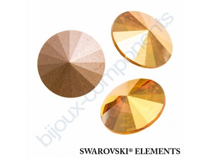 SWAROVSKI ELEMENTS kameny - Rivoli Chaton, crystal metallic sunshine, 12mm