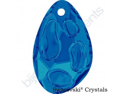 SWAROVSKI CRYSTALS přívěsek - Radiolarian, crystal bermuda blue, 18x11,5mm