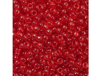 TOHO rokajl, Transparent  Ruby, vel.3,1 mm, průtah 1,3 mm