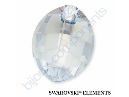 SWAROVSKI ELEMENTS přívěsek - pure leaf, crystal blue shade, 14mm