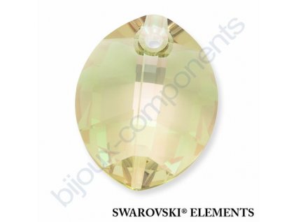 SWAROVSKI ELEMENTS přívěsek - pure leaf, crystal lumin green, 14mm