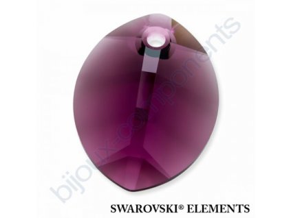 SWAROVSKI ELEMENTS přívěsek - pure leaf, amethyst, 23mm