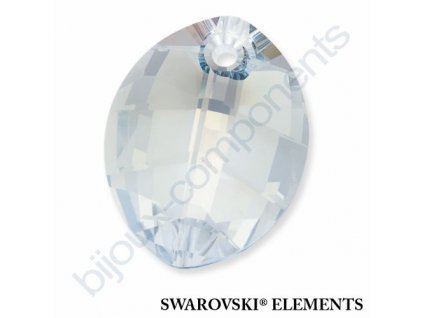 SWAROVSKI ELEMENTS přívěsek - pure leaf, crystal blue shade, 23mm