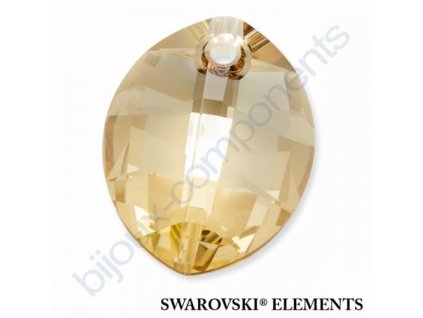 SWAROVSKI ELEMENTS přívěsek - pure leaf, crystal golden shadow, 23mm