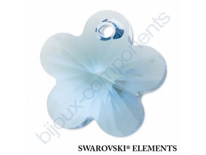 SWAROVSKI ELEMENTS přívěsek - kytička, aquamarine, 14mm