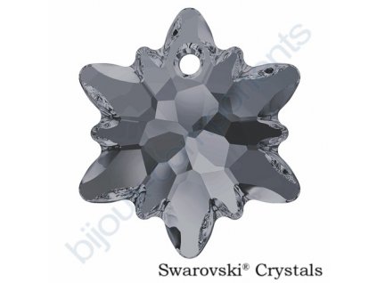 SWAROVSKI CRYSTALS přívěsek - Edelweiss, crystal silver night, 14mm