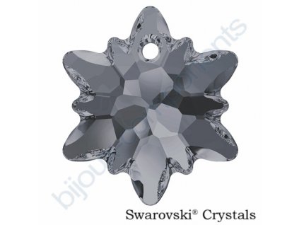 SWAROVSKI CRYSTALS přívěsek - Edelweiss, crystal silver night, 18mm