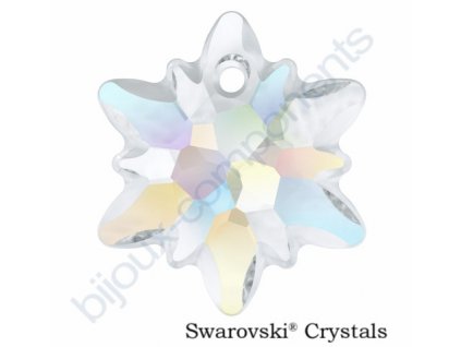 SWAROVSKI CRYSTALS přívěsek - Edelweiss, crystal AB - matovaný okraj, 18mm