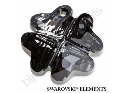 SWAROVSKI ELEMENTS přívěsek - Čtyřlístek, crystal silver night, 19mm