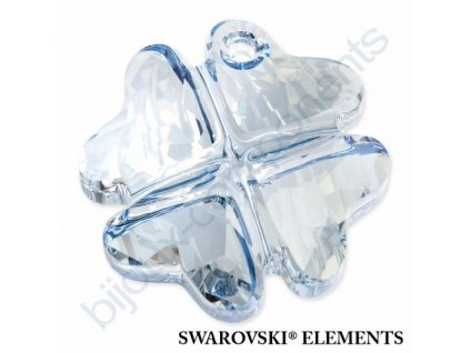 SWAROVSKI ELEMENTS přívěsek - Čtyřlístek, crystal blue shade, 28mm