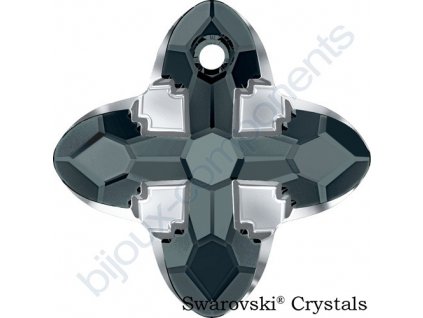 SWAROVSKI CRYSTALS přívěsek - Cross Tribe, graphite / light chrome, 24mm