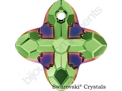 SWAROVSKI CRYSTALS přívěsek - Cross Tribe, peridot / scarabeus green, 24mm