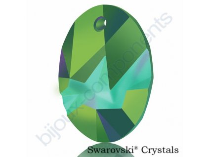 SWAROVSKI CRYSTALS přívěsek - Kaputt Oval, crystal scarabeus green, 26mm