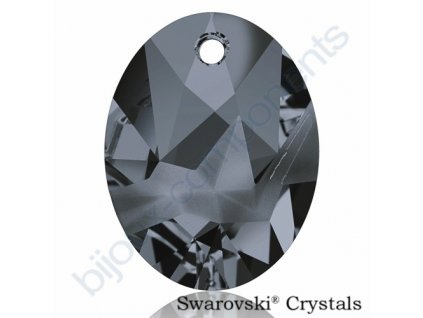 SWAROVSKI CRYSTALS přívěsek - Kaputt Oval, crystal silver night, 26mm