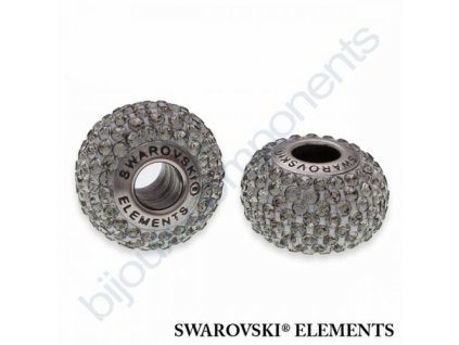 SWAROVSKI ELEMENTS BeCharmed Pavé s xilion šatony - silver/black diamond steel, 14mm