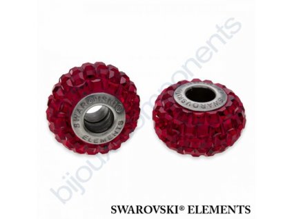 SWAROVSKI ELEMENTS BeCharmed Pavé s xilion square fancy stone - shining red/siam steel, 15mm