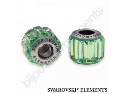 SWAROVSKI ELEMENTS BeCharmed Pavé s baguette fancy stone - light green/peridot steel, 10,5mm