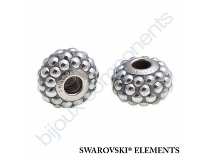 SWAROVSKI ELEMENTS BeCharmed Pavé cabochon - silver/chrom steel, 15,5mm