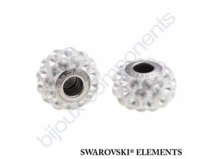 SWAROVSKI ELEMENTS BeCharmed Pavé cabochon - white/crystal matt finish steel, 15,5mm