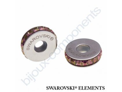 SWAROVSKI ELEMENTS BeCharmed Pavé Stopper s xilion square fancy stone - burgundy/crystal lilac shadow steel, 13mm