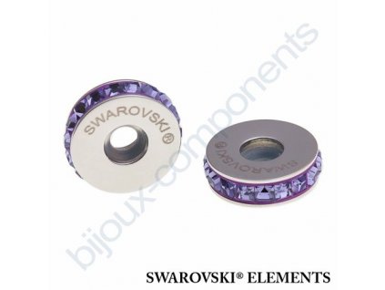 SWAROVSKI ELEMENTS BeCharmed Pavé Stopper s xilion square fancy stone - purple/tanzanite steel, 13mm