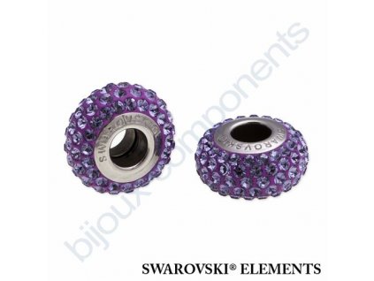 SWAROVSKI ELEMENTS BeCharmed Pavé slim - purple/tanzanite steel, 13,5mm