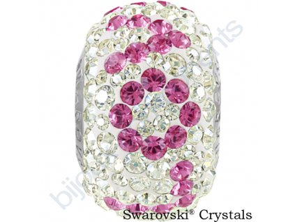 SWAROVSKI CRYSTALS BeCharmed Pavé - white/crystal moonlight, rose, steel, 14,5mm