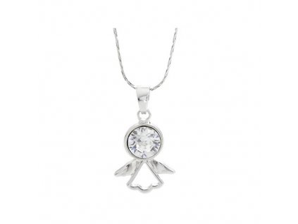 Bižuterní sada - náhrdelník s přívěskem - anděl - zdobeno kameny Swarovski