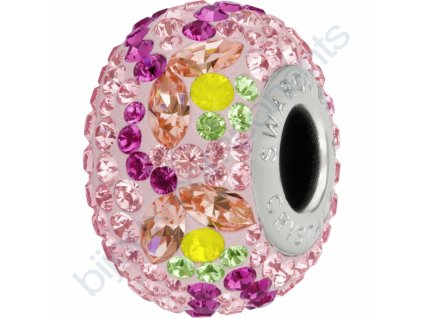 SWAROVSKI CRYSTALS BeCharmed Pavé - rose/rose peach, yellow opal, peridot, fuchsia, light rose, steel, 14mm