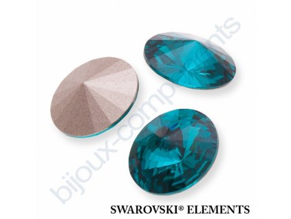 SWAROVSKI CRYSTALS kameny - Rivoli Chaton, blue zircon F, SS47 (cca 10mm)