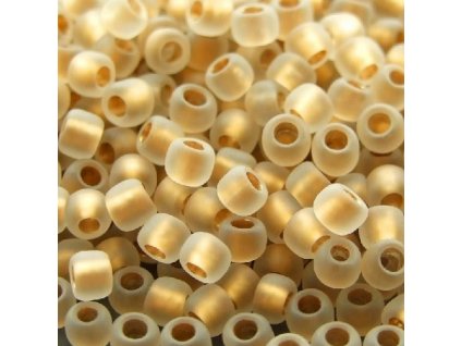 TOHO rokajl, Frosted Gold Lined Crystal, vel.1,5 mm, průtah 0,5 mm