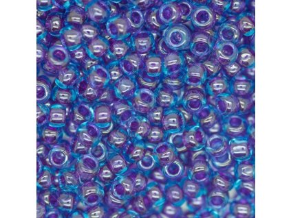 TOHO rokajl, Inside-Colour Aqua/Purple Lined, vel.2.2 mm, průtah 0.8  mm