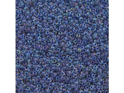 TOHO rokajl, Inside-Color Luster Crystal/Dk Capri-Lined, vel.2,2 mm, průtah 0,8 mm