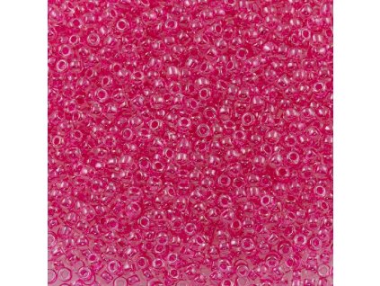 TOHO rokajl, Inside-Color Crystal/Fuchsia Lined, vel.2,2 mm, průtah 0,8 mm