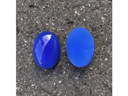 Kabošon ovál (25x18 mm) - ručně vyráběný, tmavě modrý opálový