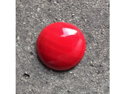 Kulatý kabošon (25 mm) - ručně vyráběná, červený opálový