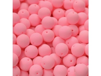 Skleněné mačkané korálky BONDELI - světle růžové / matné