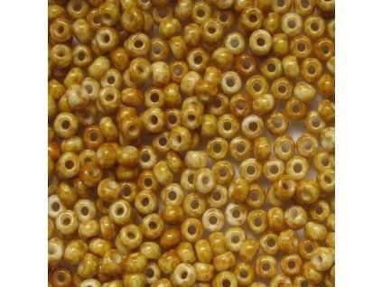 PRECIOSA rokajl - bílý / travertin, 11/0 cca 2,1 mm