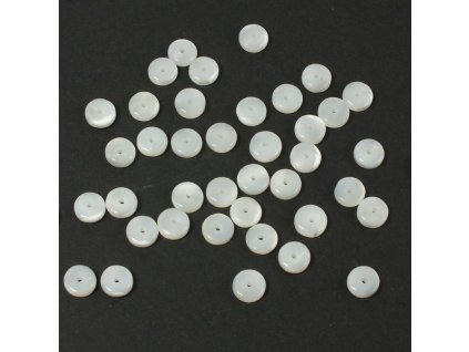 Polodrahokamové heishi 6x2 mm - Perleť