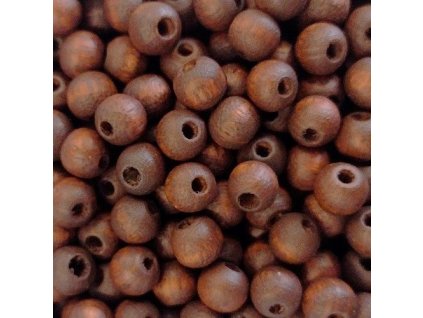 Dřevěné korálky tmavě hnědé, cca 6 mm