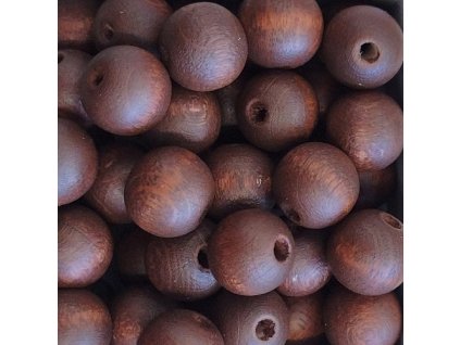 Dřevěné korálky tmavě hnědé, cca 10 mm