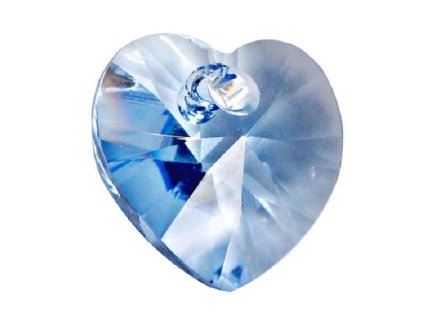 Swarovski Elements přívěsek - srdce, light sapphire - světle safírové, 14 mm