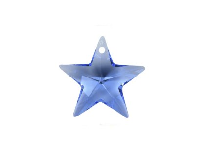 Swarovski Elements přívěsek - hvězda, light sapphire - světle modrá, 28 mm