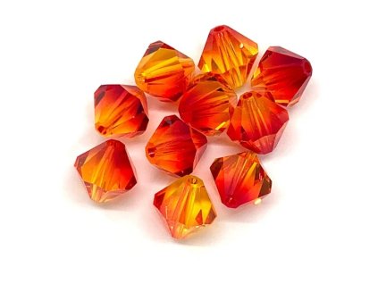Swarovski Crystals Bicone sluníčko, Fireopal - oranžový, 8 mm