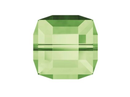 Swarovski kostičky, Peridot - světle zelené, 6 mm
