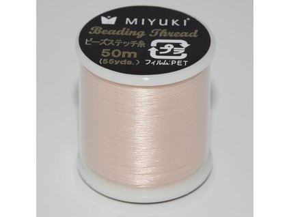 Nylonová nit Miyuki v barvě broskvové, 50 m, tloušťka 0,20 mm